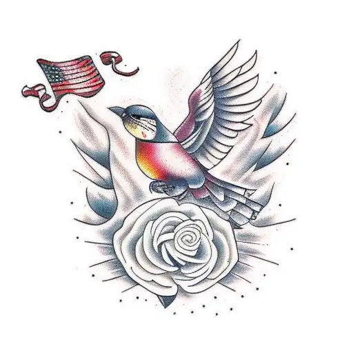 american traditional bird tattoo design idea