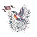 american traditional bird tattoo design idea