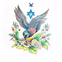 american traditional bird tattoo design idea