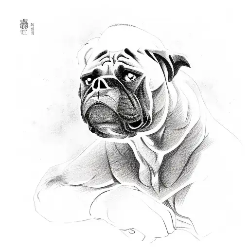 A sketch of a boxer fighting against a bear tattoo design idea