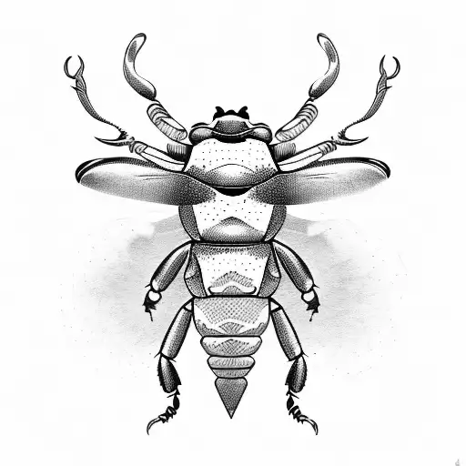 stag beetle tattoo design idea