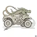 Lightning McQueen Car with Dragon Livery on it tattoo design idea