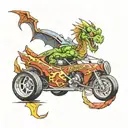 Lightning McQueen Car with Dragon Livery on it tattoo design idea