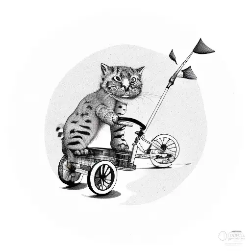 Animal riding a tricycle tattoo design idea