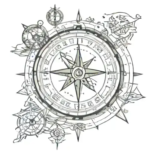 Lotr and compass  tattoo design idea