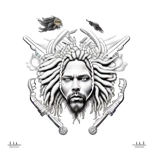 fall of icarus with dreadlocks tattoo design idea