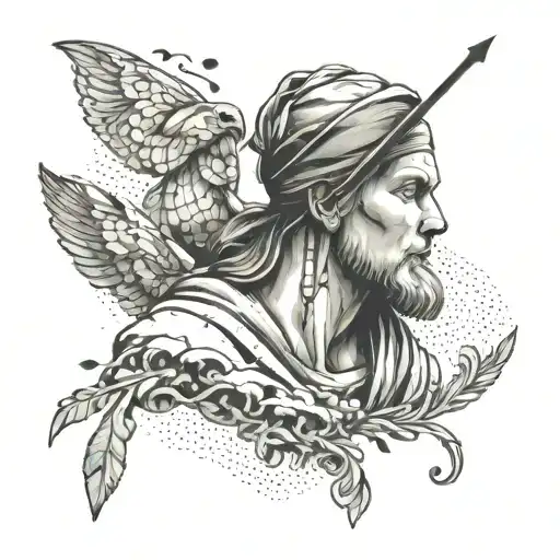 A tribute tattoo to Avicii incorporating elements from 'The Creation of Adam' painting in a modern and unique way tattoo design idea