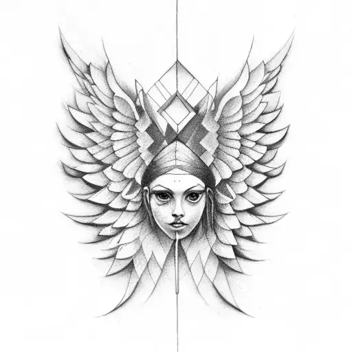 greek wings tattoo design idea