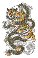 tiger fighting dragon ying yang tattoo design idea