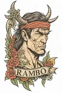 the word Rambo tattoo design idea