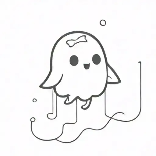 cute small ghost  tattoo design idea