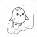 cute small ghost  tattoo design idea