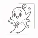 cute small ghost  tattoo design idea