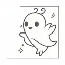 cute small ghost  tattoo design idea