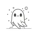 cute small ghost  tattoo design idea