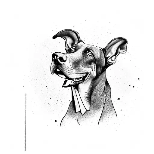 angry doberman tattoo design idea