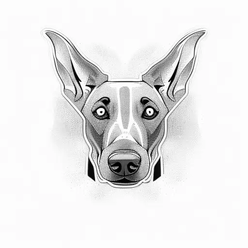 barking doberman tattoo design idea