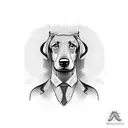barking doberman tattoo design idea