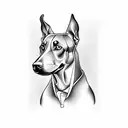 barking doberman tattoo design idea