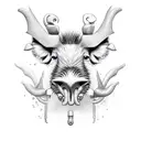 warthog with tusks tattoo design idea