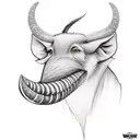warthog with tusks tattoo design idea