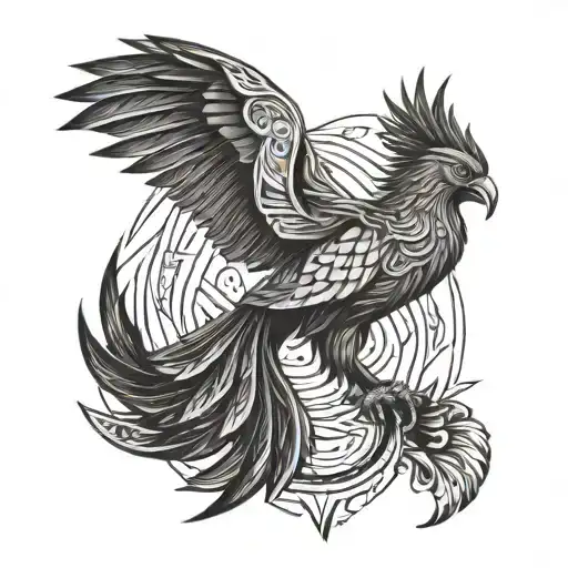 I am the bird of hermes -  Phoenix tattoo design idea