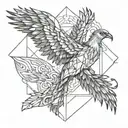 I am the bird of hermes - Phoenix rising from the ashes tattoo design idea