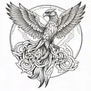 I am the bird of hermes - Phoenix rising from the ashes tattoo design idea