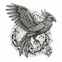 I am the bird of hermes -  Phoenix tattoo design idea