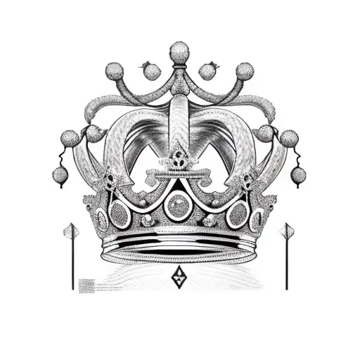 King's Crown with sceptor and sphere tattoo design idea
