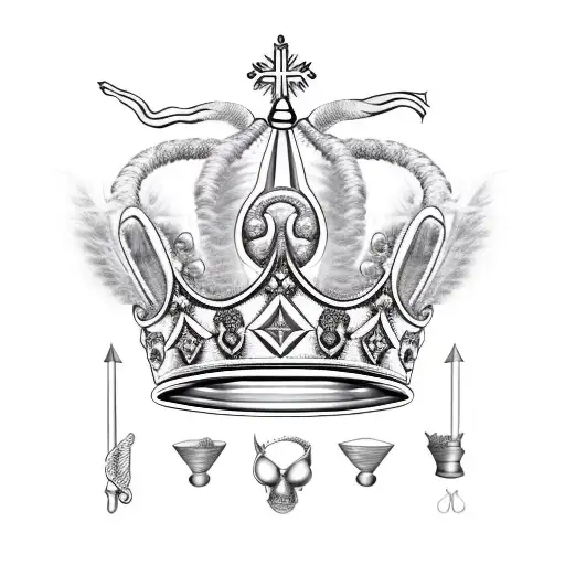 King's Crown with sceptor and sphere tattoo design idea