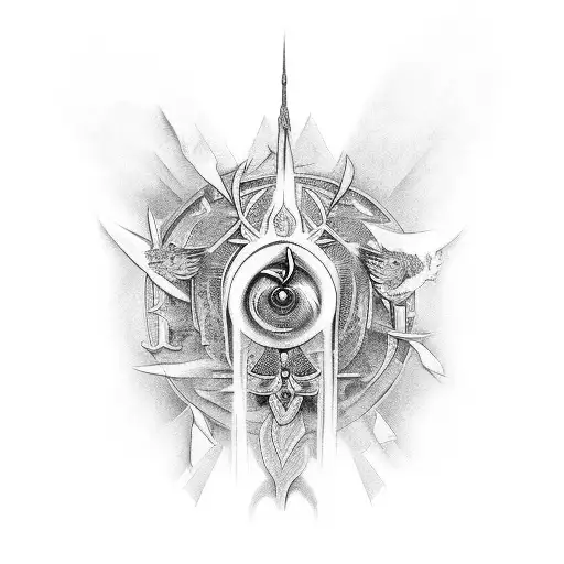 A stylized depiction of the Holy Spirit tattoo design idea