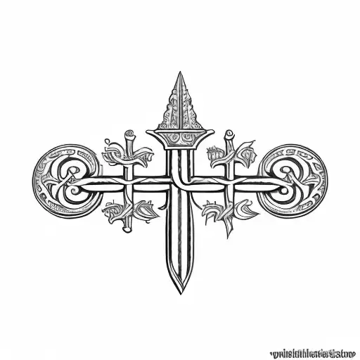 a collection of british ecclesiastical utensils tattoo design idea