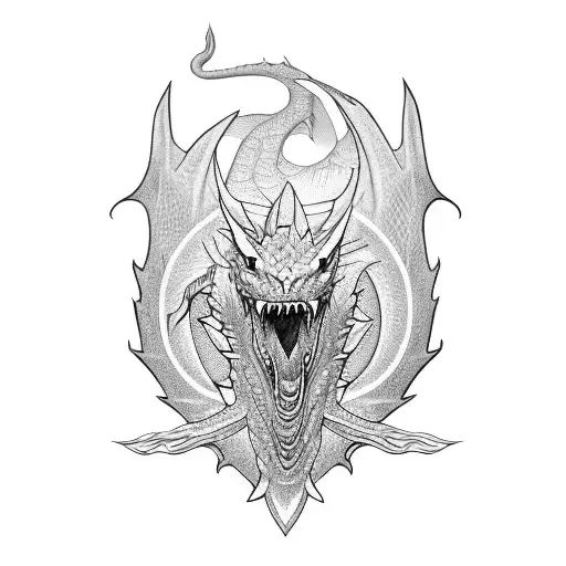 A hustler with a business degree holding a dragon tattoo design idea