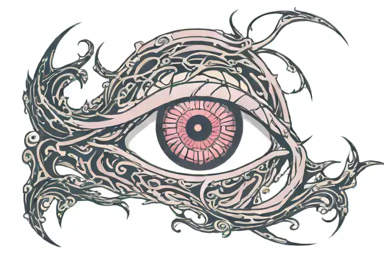sharringan rinnegan eyes bleeding dark tattoo design idea