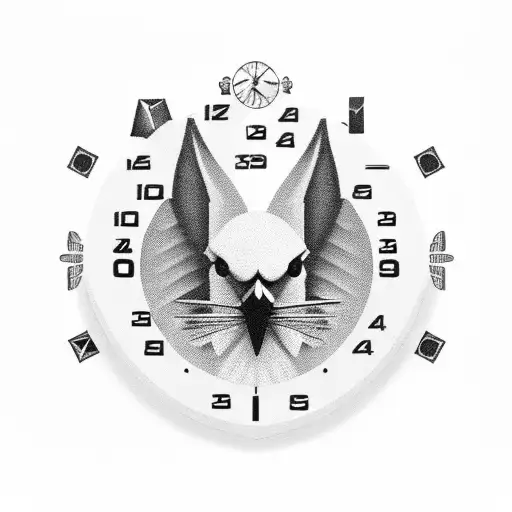 cardinal with clock  tattoo design idea