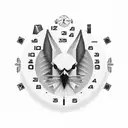 cardinal with clock  tattoo design idea