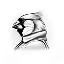 cardinal with clock  tattoo design idea