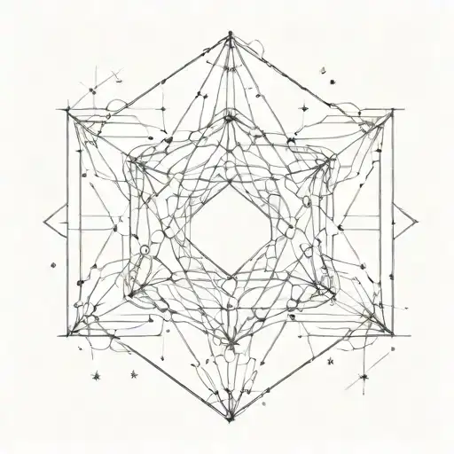 metatron's cube in the stars tattoo design idea