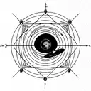 Pulsar map with solar system , cassini , James Webb Space telescope and planets and blackhole tattoo design idea
