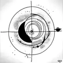 Pulsar map with solar system , cassini , James Webb Space telescope and planets and blackhole tattoo design idea