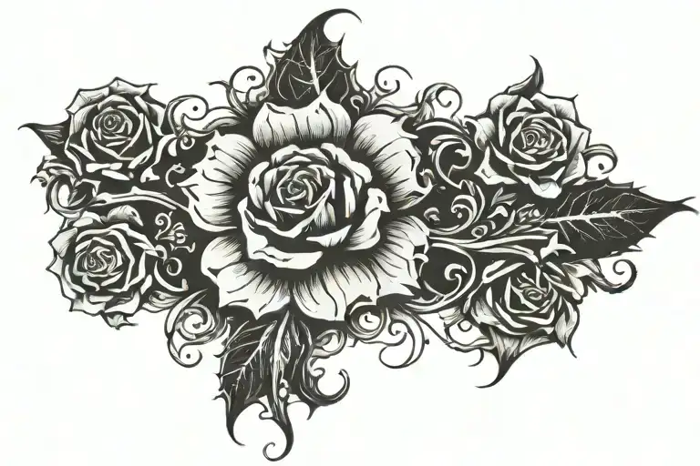 flower with words written tattoo design idea