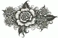 flower with words written tattoo design idea