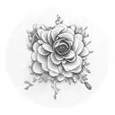 A microscope with nature elements like flowers and trees inside the lens tattoo design idea