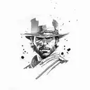 Red Dead redemption knife with characters  tattoo design idea