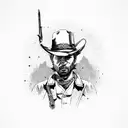 Red Dead redemption knife with characters  tattoo design idea