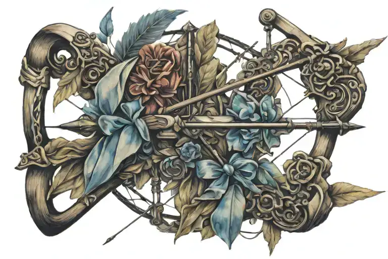 Ukrainian cosac with bows and arrows tattoo design idea