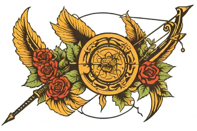  cosac with bow and arrow tattoo design idea