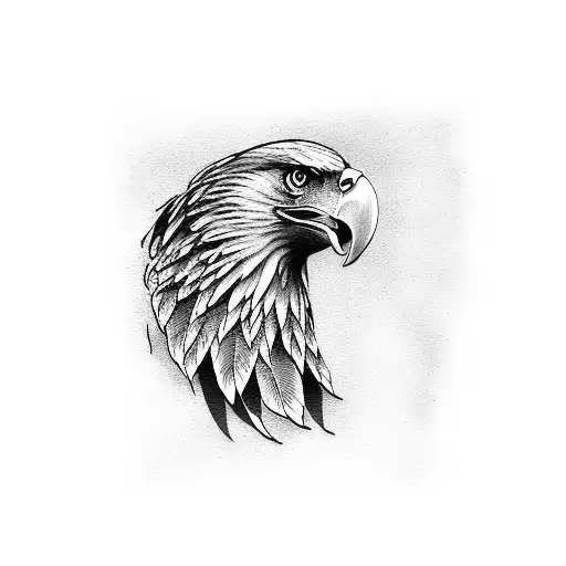eagle wing open on the flag tattoo design idea