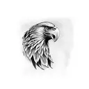 eagle wing open on the flag tattoo design idea
